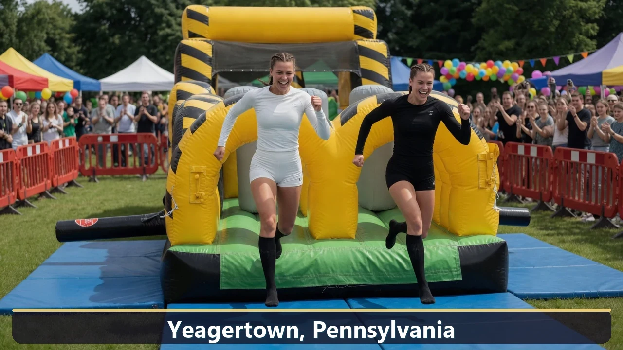 Inflatable obstacle course rental for events in Yeagertown, Pennsylvania
