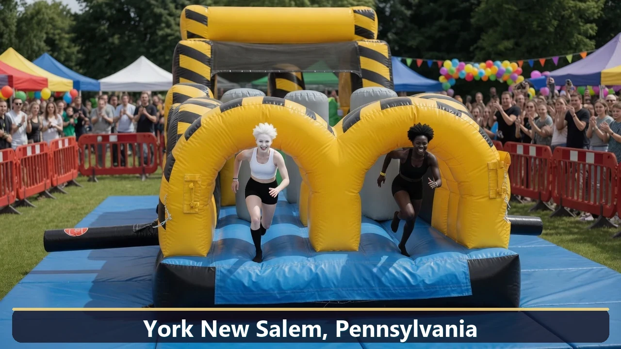 Inflatable obstacle course rental for events in York New Salem, Pennsylvania