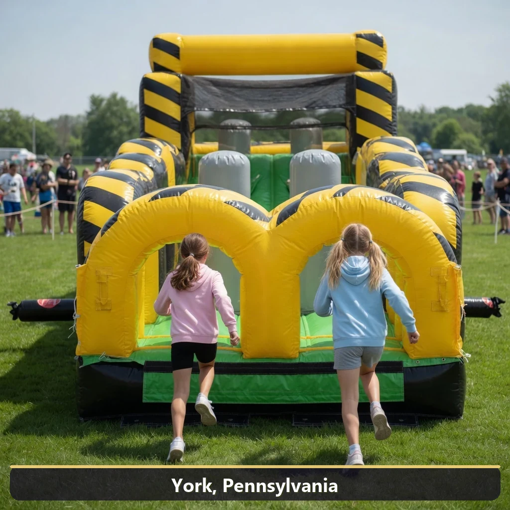 Inflatable obstacle course rental for events in York, Pennsylvania