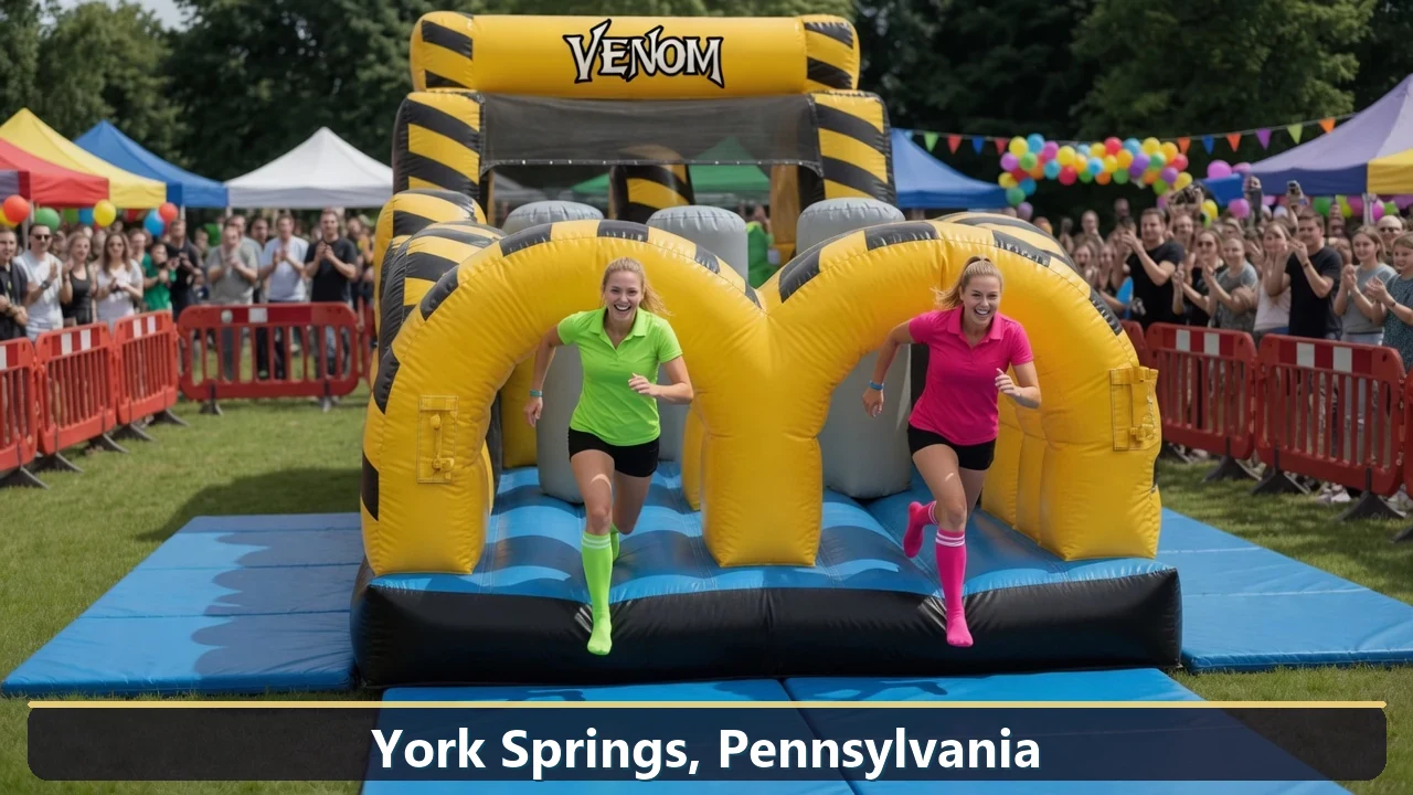 Inflatable obstacle course rental for events in York Springs, Pennsylvania