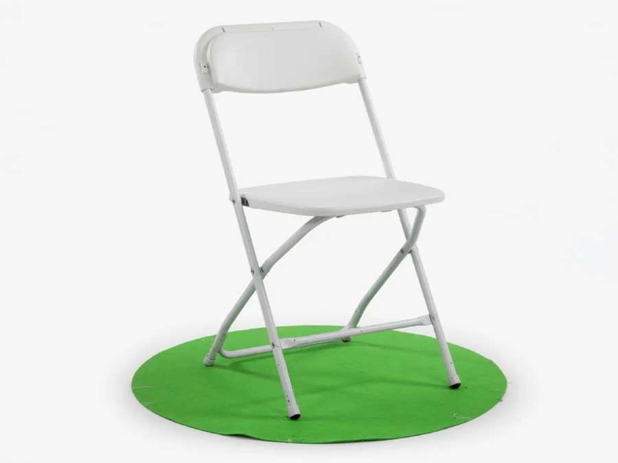 (Adult) White Standard Folding Chair table and chair rentals option for Hialeah, FL