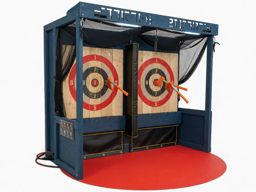 Axe Throw Dual Lane interactive game rentals option for Raleigh, NC