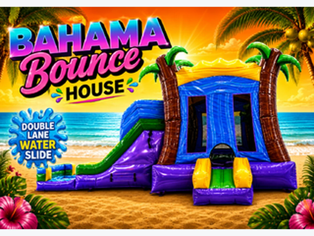 Bahama Bounce House With Double Lane Slide bounce house rentals option for Hialeah, FL