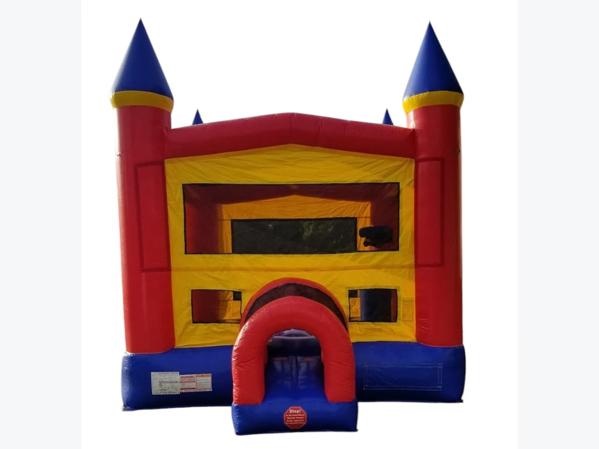 Basic Castle Bouncer With Basketball Hoop Inside bounce house rentals option for Augusta, GA