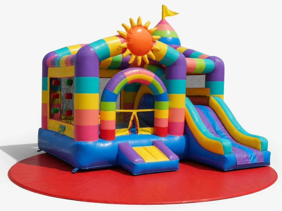 Birthday Cake 4-1 Slide Combo Wet bounce house rentals option for Worcester, MA