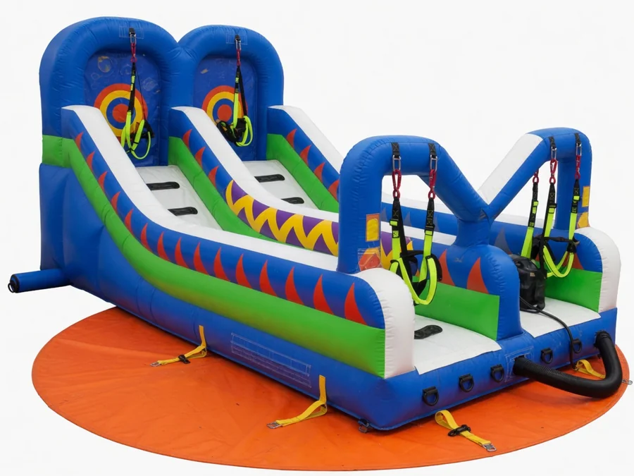 Bungee Run Double Lane interactive game rentals option for Rock Hill, SC