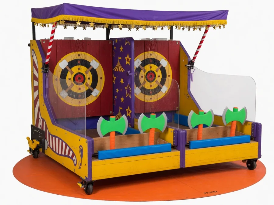 Carnival Circus Double Lane Axe Throw interactive game rentals option for Cape Coral, FL
