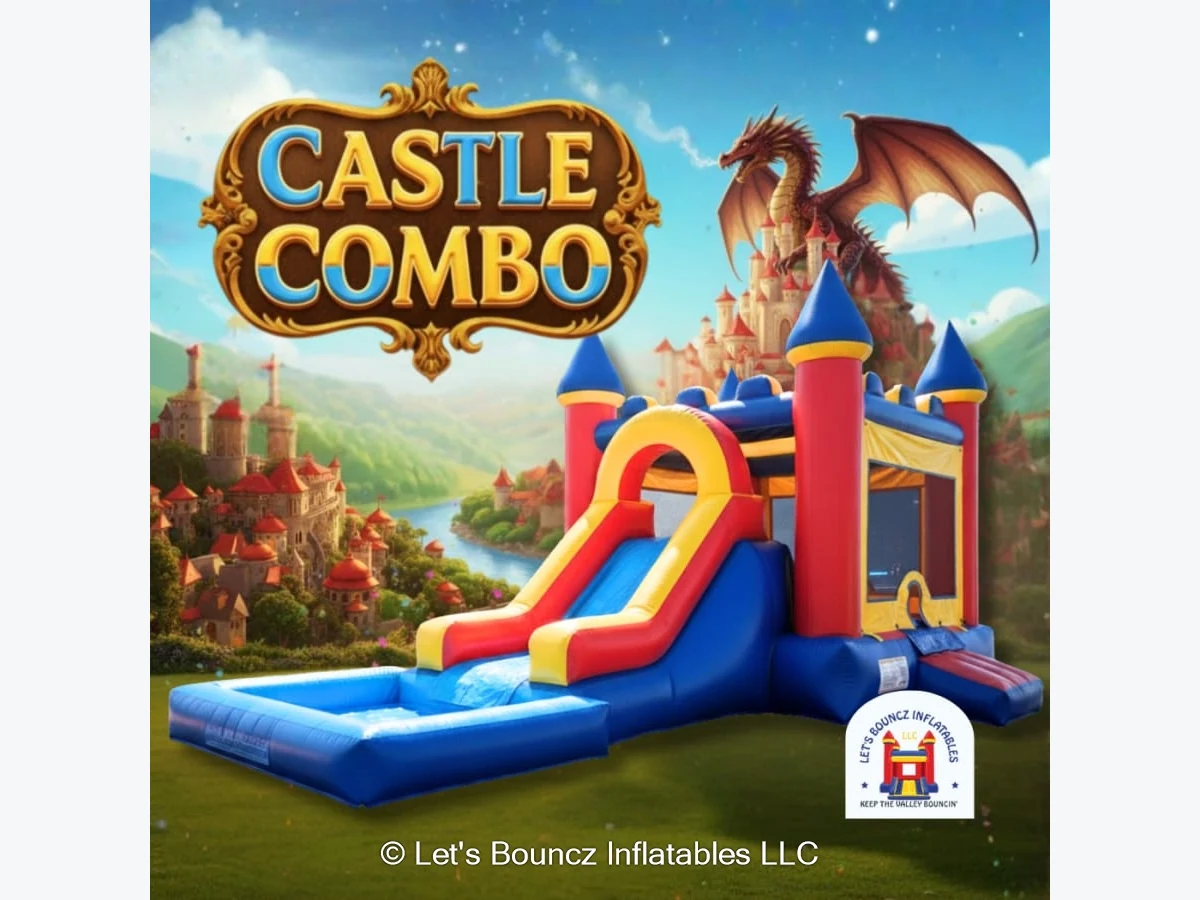 Castle Combo (Wet/Dry) Combo Bounce Houses bounce house rentals option for Charlottesville, VA