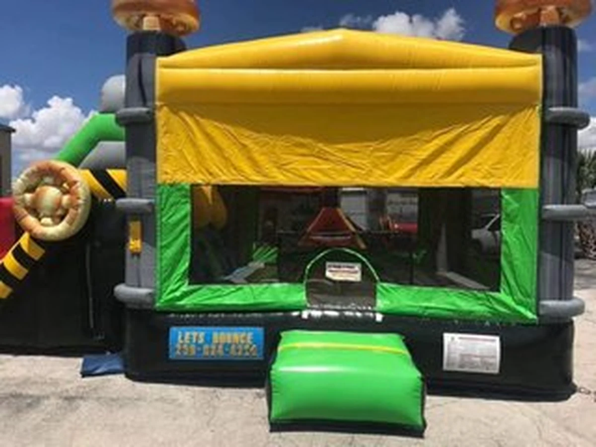 CAUTION DUAL LANE BOUNCE HOUSE (WET/DRY) bounce house rentals option for Cape Coral, FL