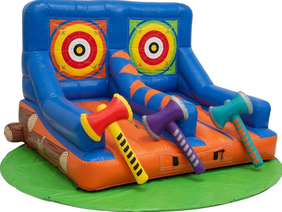 Double Inflatable Axe Throw interactive game rentals option for Brunswick, ME