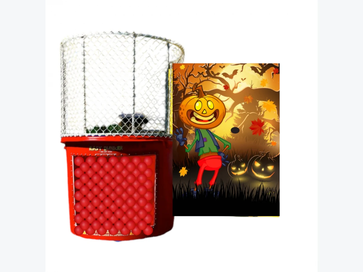 Dunk in Balls Tank - Fall/Scarecrow Banner carnival game rentals option for Cape Coral, FL