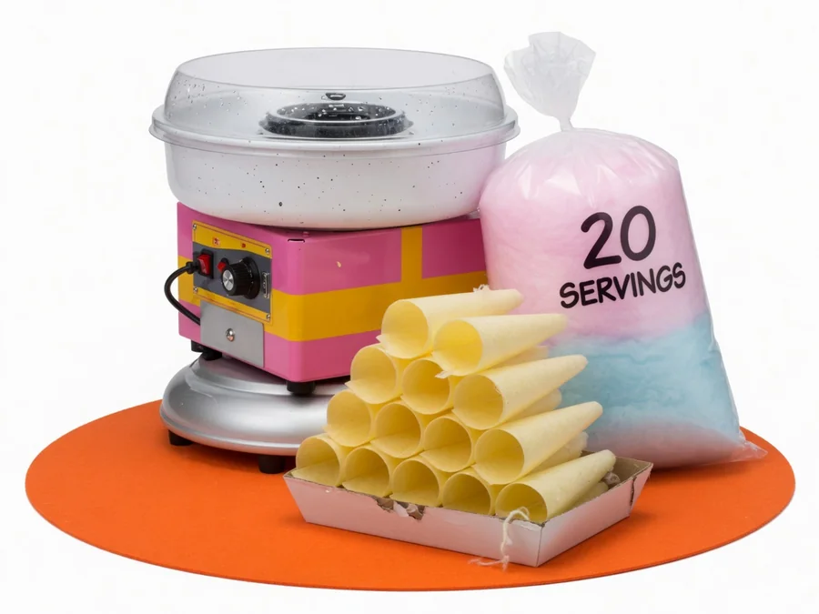 Extra Cotton Candy 20 servings w/20 Cones concession machine rentals option for Hilton Head Island, SC
