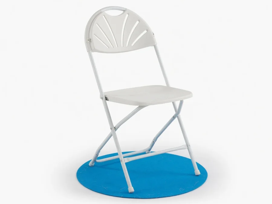 Folding Chair w/ Fan Back (White) table and chair rentals option for Raleigh, NC