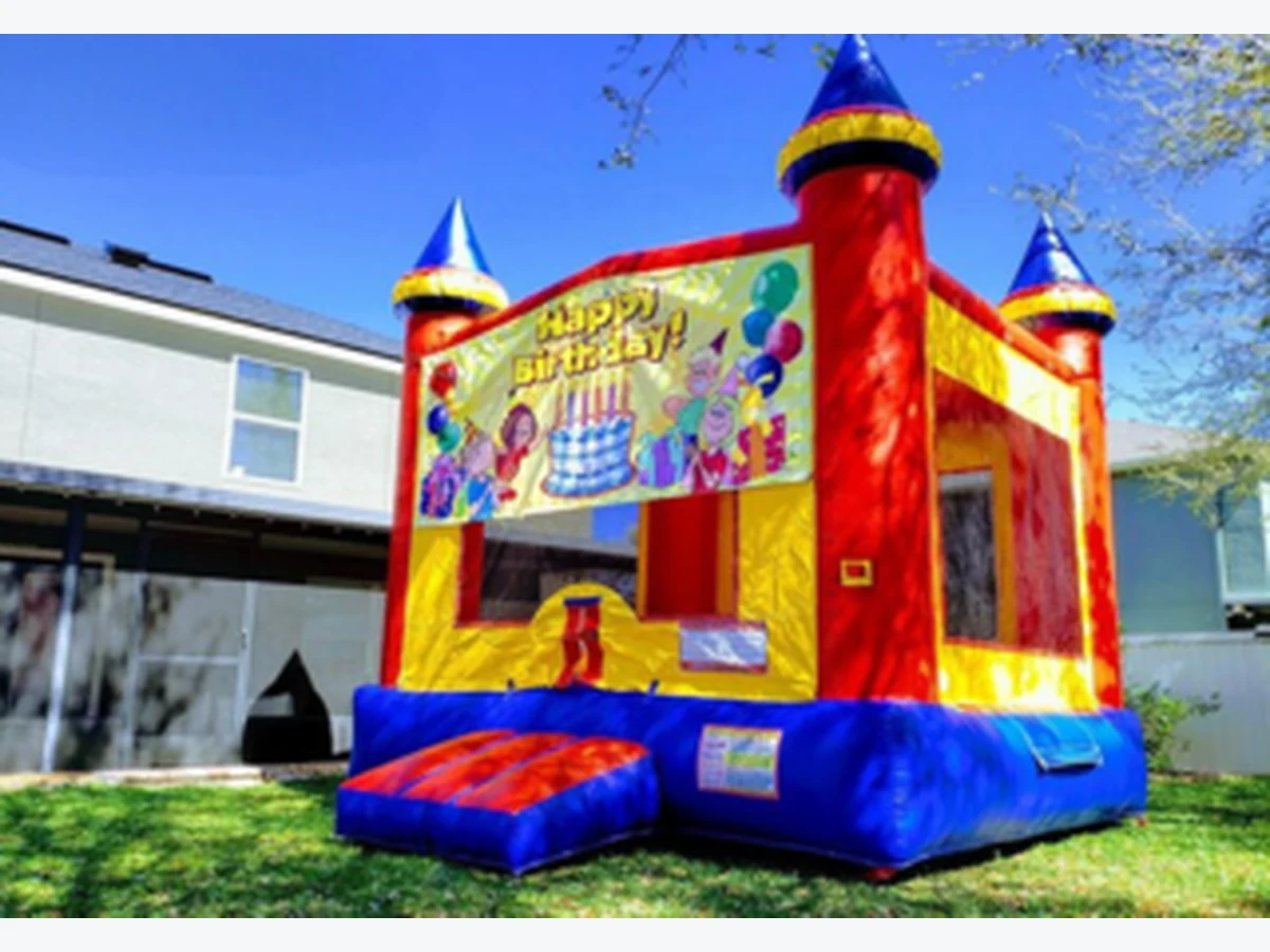 Happy Birthday Theme Bounce House bounce house rentals option for Orlando, FL