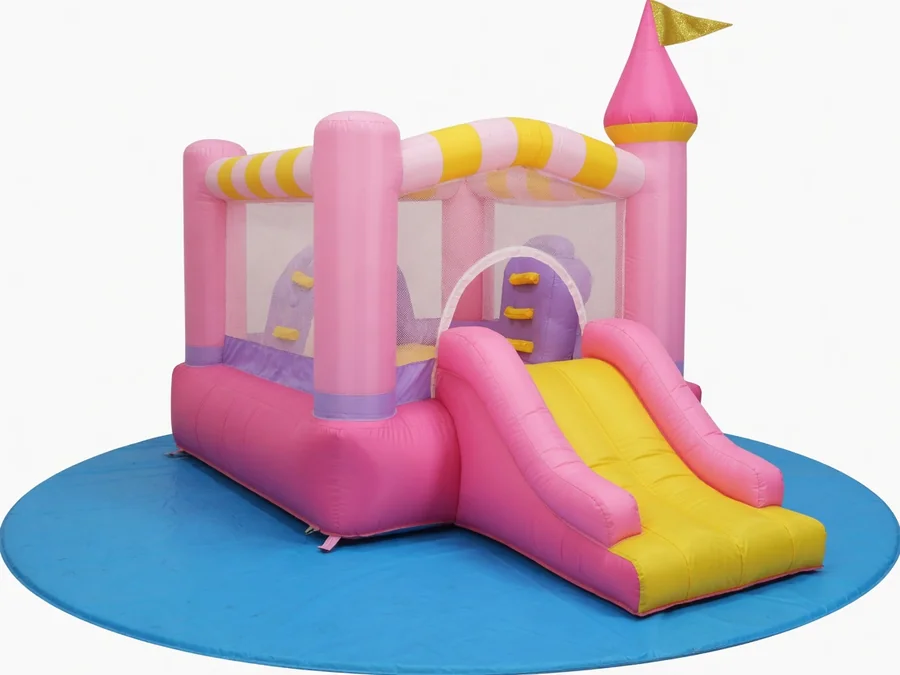 Pink Castle 4-1 Slide Combo (Dry) bounce house rentals rental option in Worcester, MA