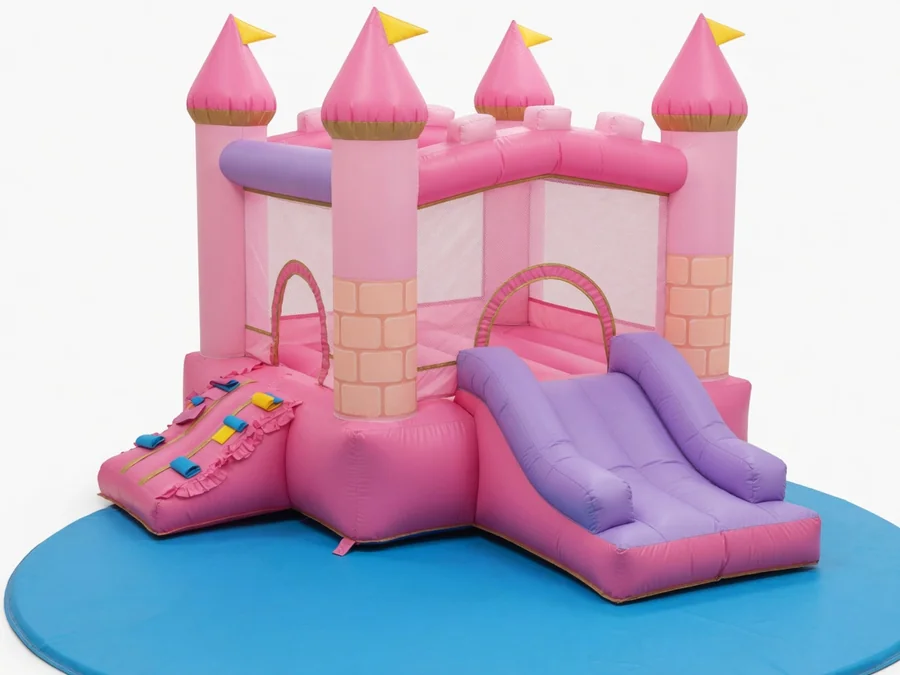 Pink Castle Bounce House W/ Princess Panel bounce house rentals option for Worcester, MA