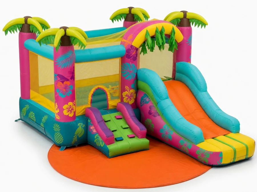 Tropical Combo Double Lane Bounce House (WET or DRY) bounce house rentals option for Tampa, FL