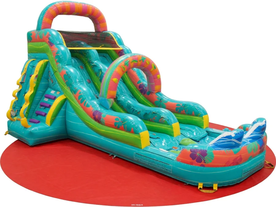 Tropical Water Slide Bounce House Combo water slide rentals option for Lynn, MA
