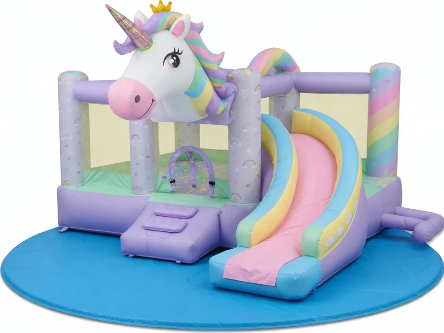 Unicorn Bounce and Slide Dry Combo bounce house rentals rental option in Durham, NC