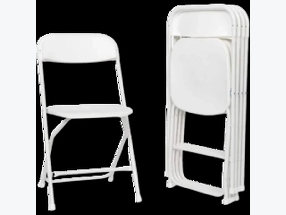 White Folding Chair table and chair rentals option for Miami, FL