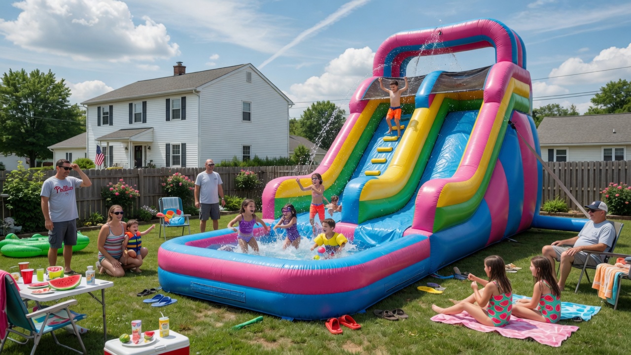 Water slide summer splash party Blue Bell PA